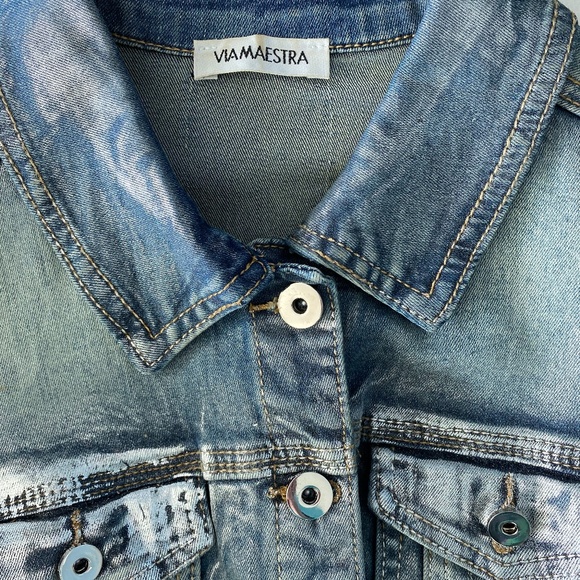 denim and silver jean jacket fits sizes 8-10 - Picture 3 of 5